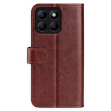 EIDERWOOD Honor X8b Leather Wallet Case w. Magnetic Lock - Brown