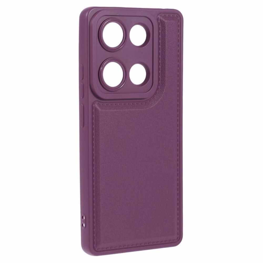 EIDERWOOD Xiaomi Redmi Note 13 Pro (4G) / Poco M6 Pro Flexible Plastic Cover with Leather Cushion - Purple