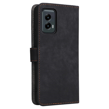 EIDERWOOD Motorola Moto G Stylus 5G (2024) Leather Flip Case with Wallet and Strap - Black