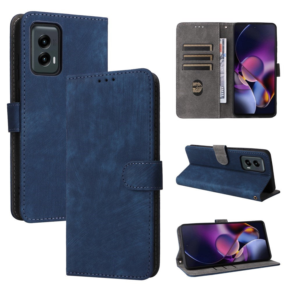 EIDERWOOD Motorola Moto G Stylus 5G (2024) Leather Flip Case with Wallet and Strap - Blue