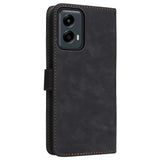 EIDERWOOD Motorola Moto G 5G (2024) Leather Flip Case with Wallet and Strap - Black