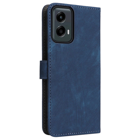 EIDERWOOD Motorola Moto G 5G (2024) Leather Flip Case with Wallet and Strap - Blue