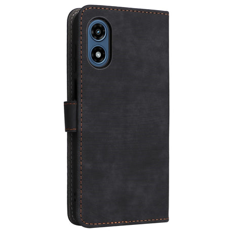 EIDERWOOD Motorola Moto G Play (2024) Leather Flip Case with Wallet and Strap - Black