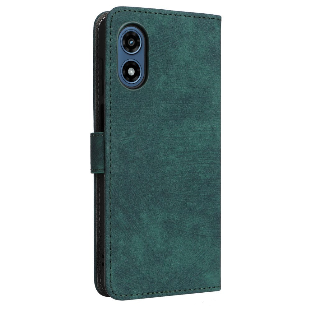 EIDERWOOD Motorola Moto G Play (2024) Leather Flip Case with Wallet and Strap - Green