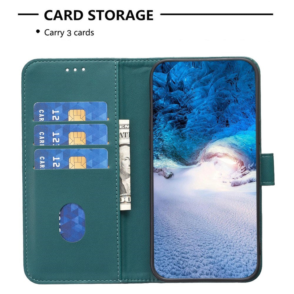 EIDERWOOD Realme C67 (4G) Leather Flip Case with Wallet and Stand Function - Green