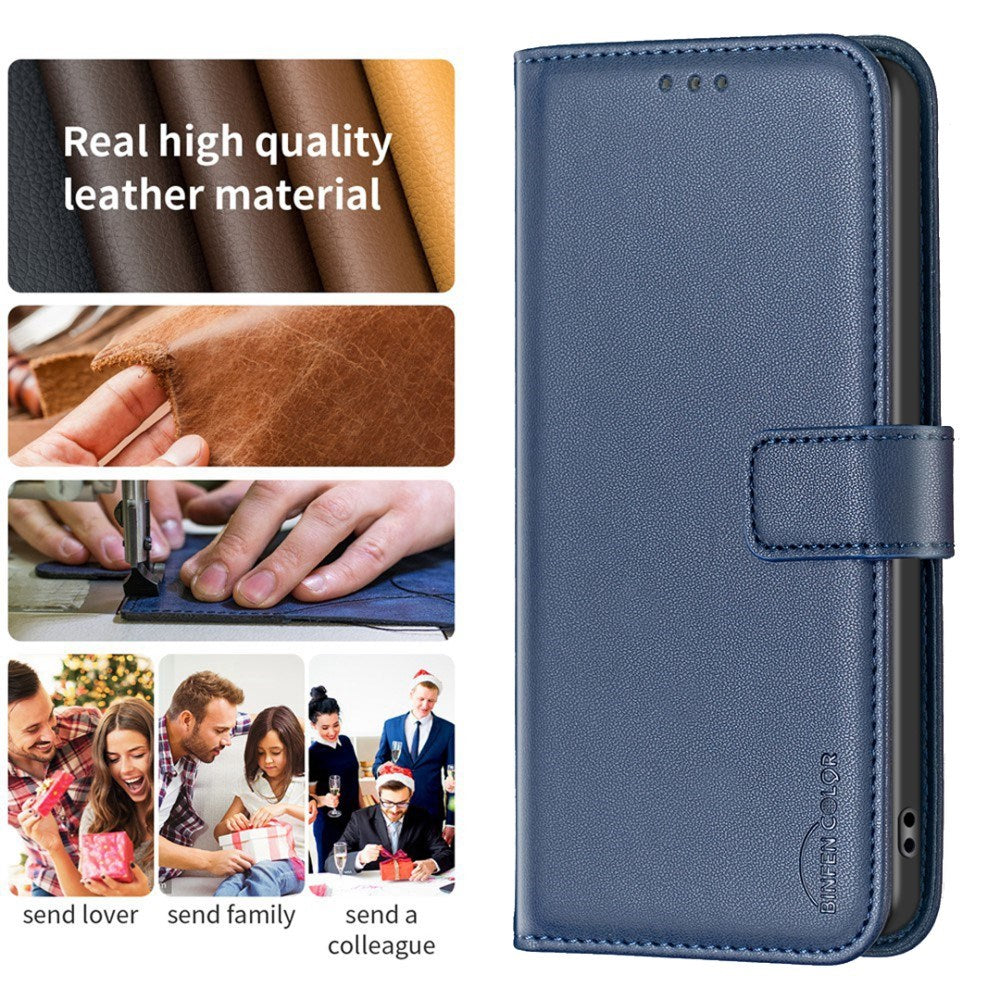 EIDERWOOD Realme C67 (4G) Leather Flip Case with Wallet and Stand Function - Blue