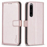 EIDERWOOD Sony Xperia 1 VI Faux Leather Flip Cover with Stand Function & Card Holder - Rose Gold