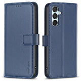 EIDERWOOD Samsung Galaxy M15 (5G) Faux Leather Flip Cover with Stand Function & Card Holder - Blue