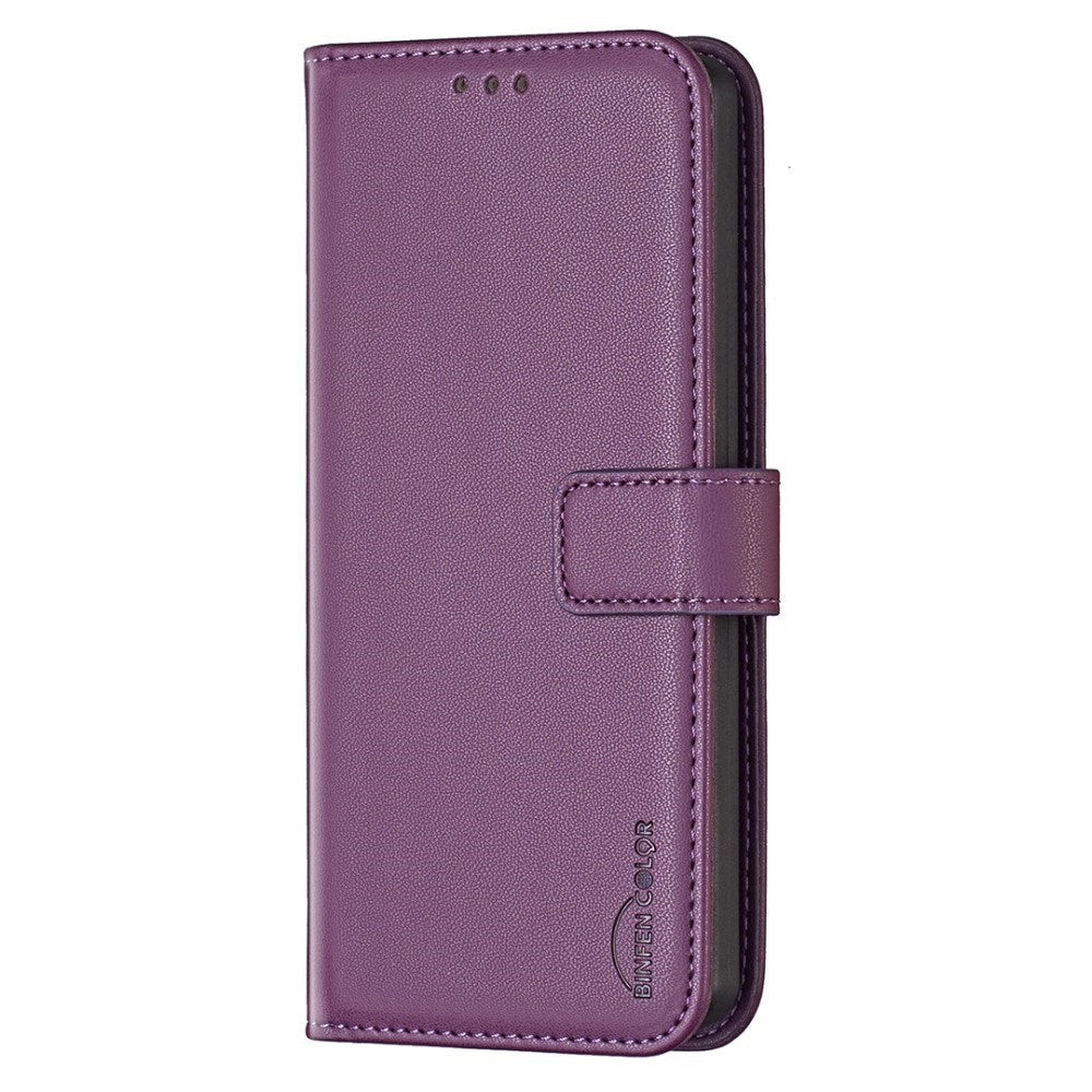 EIDERWOOD Samsung Galaxy M15 (5G) Faux Leather Flip Cover with Stand Function & Card Holder - Dark Purple