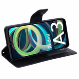 Xiaomi Redmi A3 Faux Leather Flip Case with Wallet & Stand Function - Black