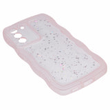 EIDERWOOD Samsung Galaxy S22+ (Plus) Flexible Plastic Wavy Case with Glitter - Transparent / Pink