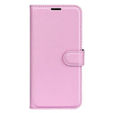 EIDERWOOD Google Pixel 9 Pro XL Litchi Leather Flip Case w. Wallet - Light Pink