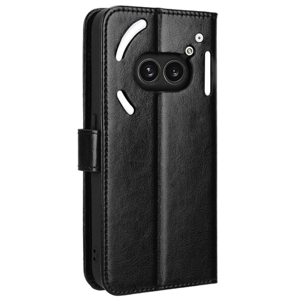 EIDERWOOD Nothing Phone (2a) Leather Flip Case w. Stand & Wallet - Black