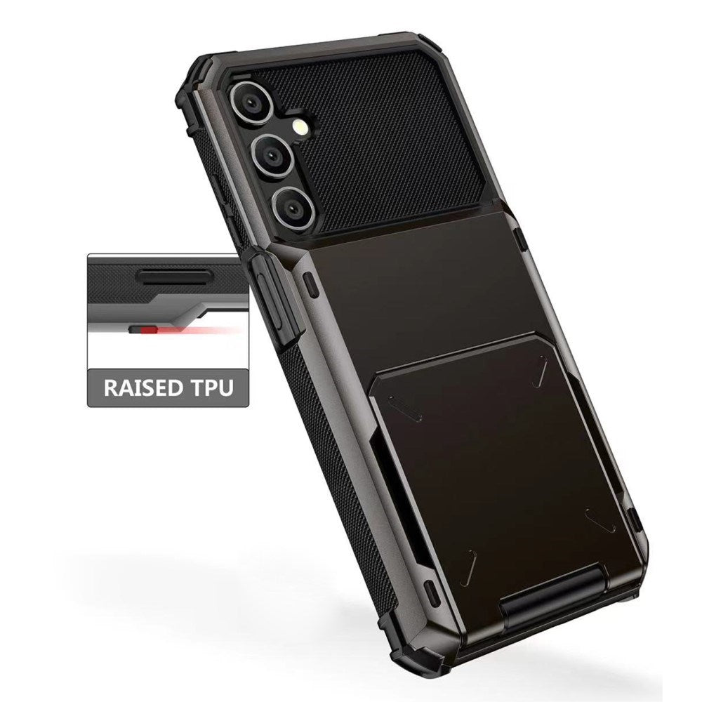 EIDERWOOD Samsung Galaxy S23 FE Tough Case with Card Holder - Black