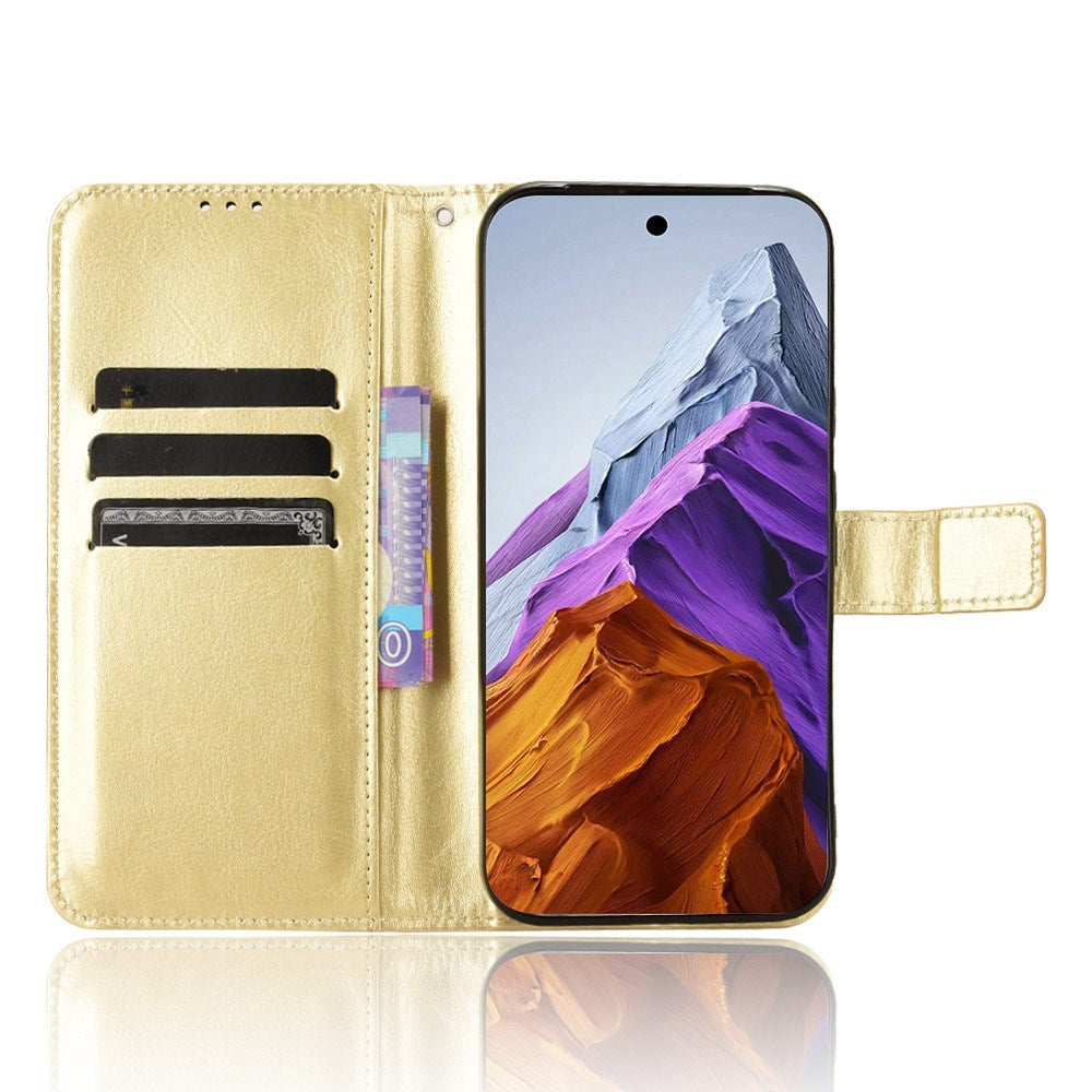 EIDERWOOD Google Pixel 9 / 9 Pro Leather Flip Case w. Stand & Wallet - Gold