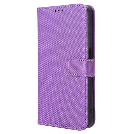 EIDERWOOD Google Pixel 9 Pro Leather Flip Case w. Strap & Texture - Purple