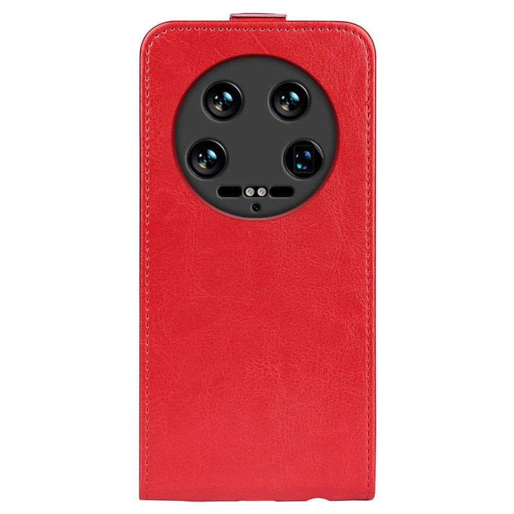 EIDERWOOD Xiaomi 14 Ultra Vertical Flip Leather Case w. Card Holder - Red