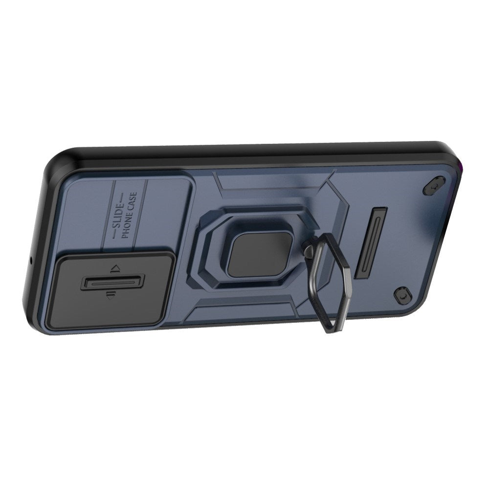 EIDERWOOD Samsung Galaxy M15 (5G) Tough Case w. Magnetic Kickstand & Cam Slider - Blue