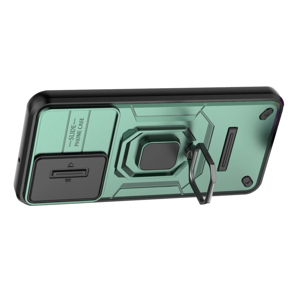 EIDERWOOD Samsung Galaxy M15 (5G) Tough Case w. Magnetic Kickstand & Cam Slider - Green