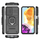 EIDERWOOD Samsung Galaxy M15 (5G) Tough Case w. Magnetic Kickstand & Cam Slider - Black