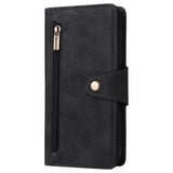 EIDERWOOD iPhone 12 Pro Max Flip Case with Card Holder & Zipper Pocket - Black