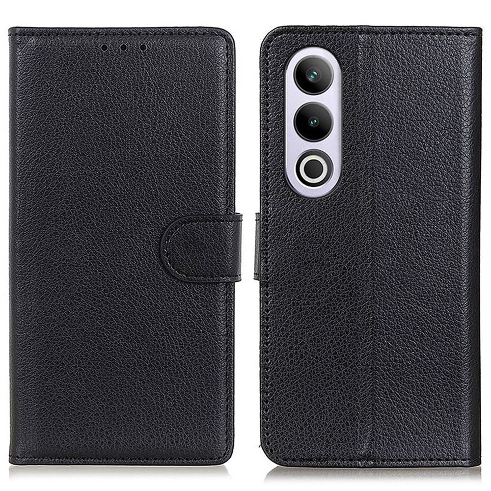 EIDERWOOD OnePlus Nord CE4 (5G) Litchi Leather Wallet Case - Black