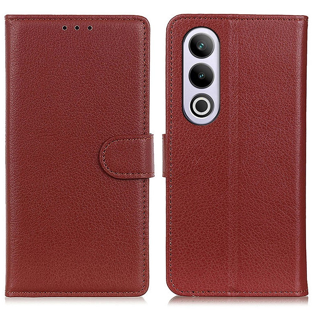 EIDERWOOD OnePlus Nord CE4 (5G) Litchi Leather Wallet Case - Brown