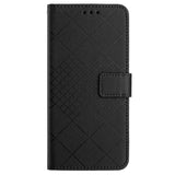 EIDERWOOD Sony Xperia 10 VI Leather Flip Case w. Wallet & Strap - Rhombus Engraving - Black