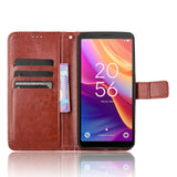 EIDERWOOD TCL 501 Faux Leather Flip Case with Stand & Wallet - Brown