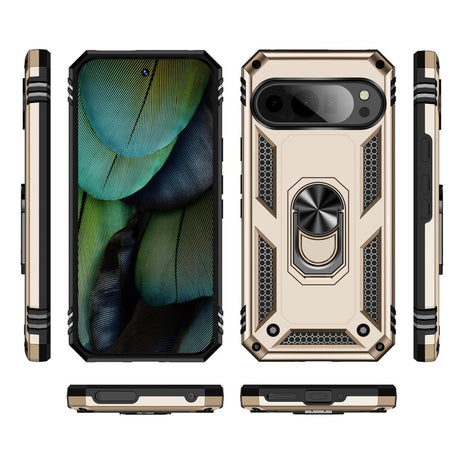 EIDERWOOD Google Pixel 9 / 9 Pro Tough Case w. Magnetic Kickstand - Gold