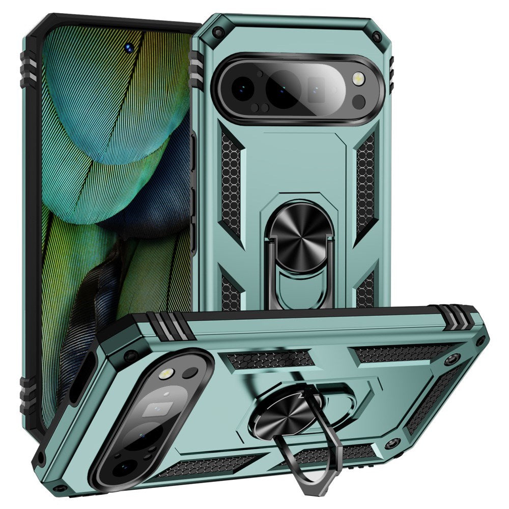 EIDERWOOD Google Pixel 9 / 9 Pro Tough Case w. Magnetic Kickstand - Green