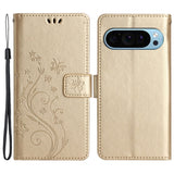 EIDERWOOD Google Pixel 9 / 9 Pro Butterflies Leather Wallet Case - Gold