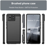 EIDERWOOD Asus Zenfone 11 Ultra Brushed Carbon Fiber Flexible Plastic Case - Black