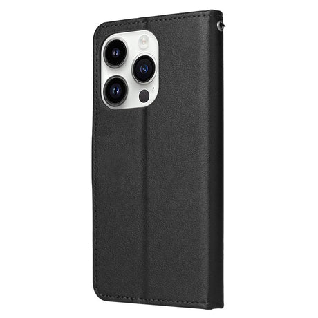 EIDERWOOD iPhone 14 Pro Max Faux Leather Flip Case with Strap - Black