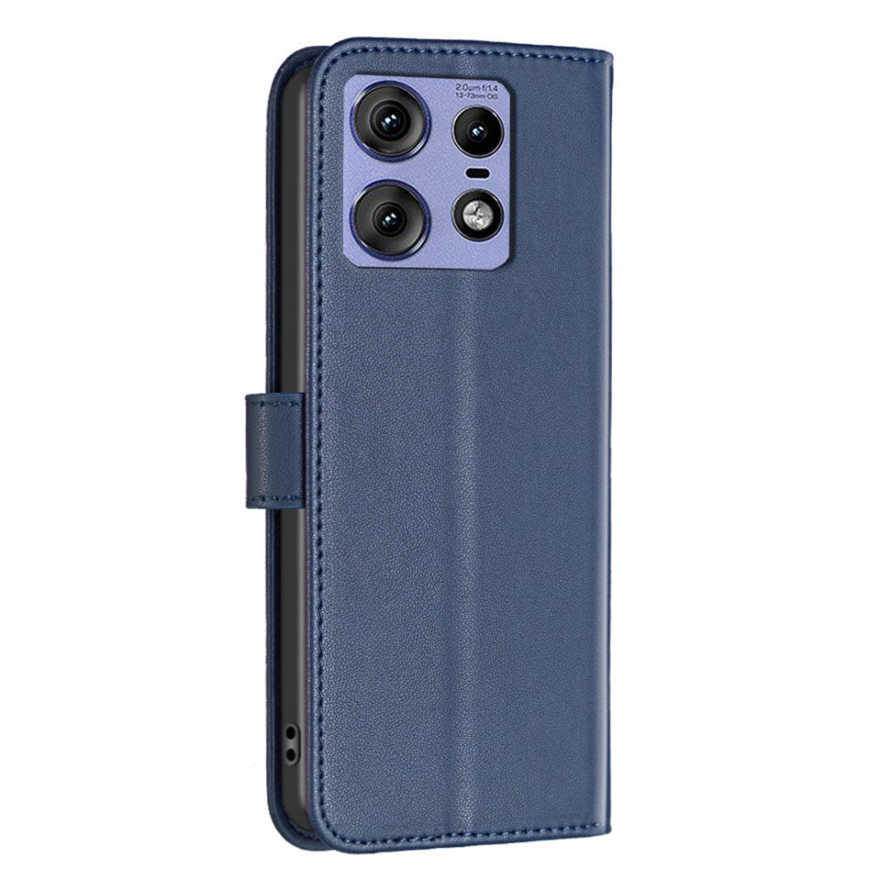 EIDERWOOD Motorola Edge 50 Pro Faux Leather Flip Cover with Stand Function & Card Holder - Blue