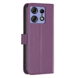 EIDERWOOD Motorola Edge 50 Pro Faux Leather Flip Cover with Stand Function & Card Holder - Deep Purple