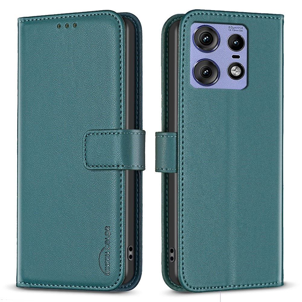 EIDERWOOD Motorola Edge 50 Pro Faux Leather Flip Cover with Stand Function & Card Holder - Green