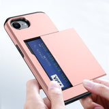 EIDERWOOD iPhone 16e Multifunctional Back Cover with Card Holder - Rose Gold