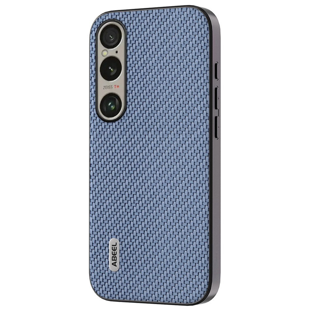 Sony Xperia 1 VI Carbon Fiber Leather Covered Case - Light Blue