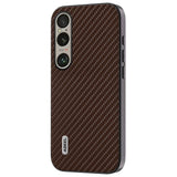 Sony Xperia 1 VI Carbon Fiber Leather Covered Case - Brown