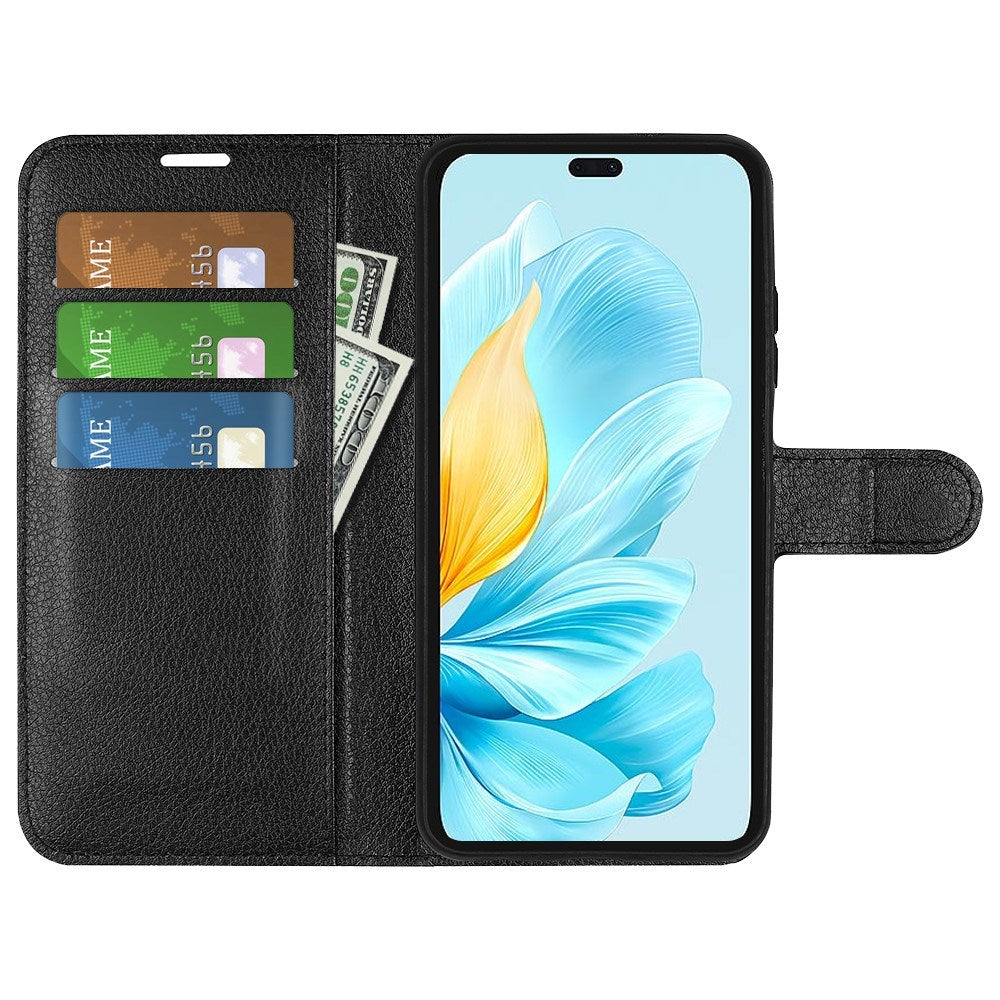 EIDERWOOD Honor 200 Lite Faux Leather Flip Case with Cardholder & Stand Function - Black