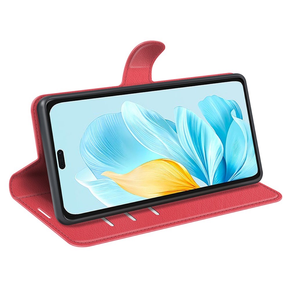 EIDERWOOD Honor 200 Lite Faux Leather Flip Case with Cardholder & Stand Function - Red