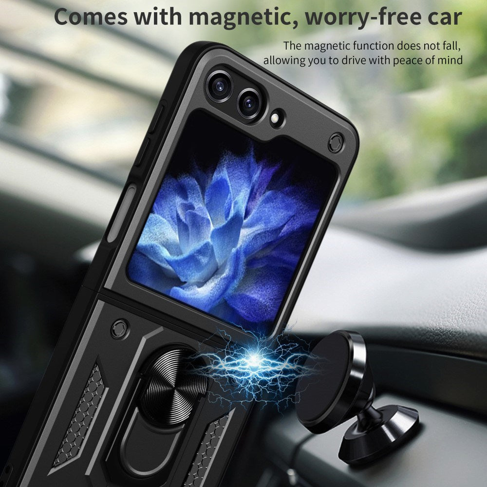 EIDERWOOD Samsung Galaxy Z Flip7 FE / Flip6 Hybrid Craftsman Case with Kickstand - Black