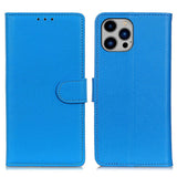 EIDERWOOD iPhone 16 Pro Max Litchi Leather Wallet Case - Blue