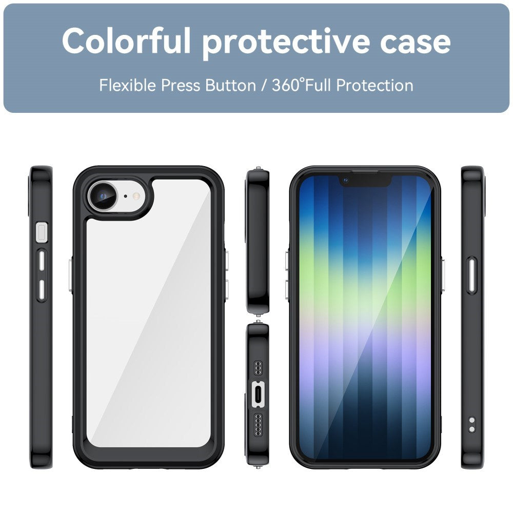 EIDERWOOD iPhone 16e Hybrid Plastic Case - Transparent / Black Edge