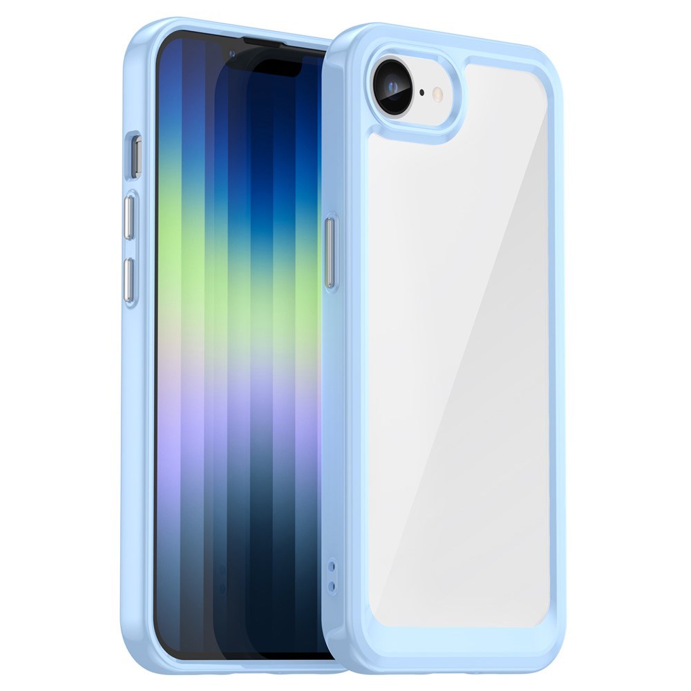 EIDERWOOD iPhone 16e Hybrid Plastic Case - Transparent / Blue Edge