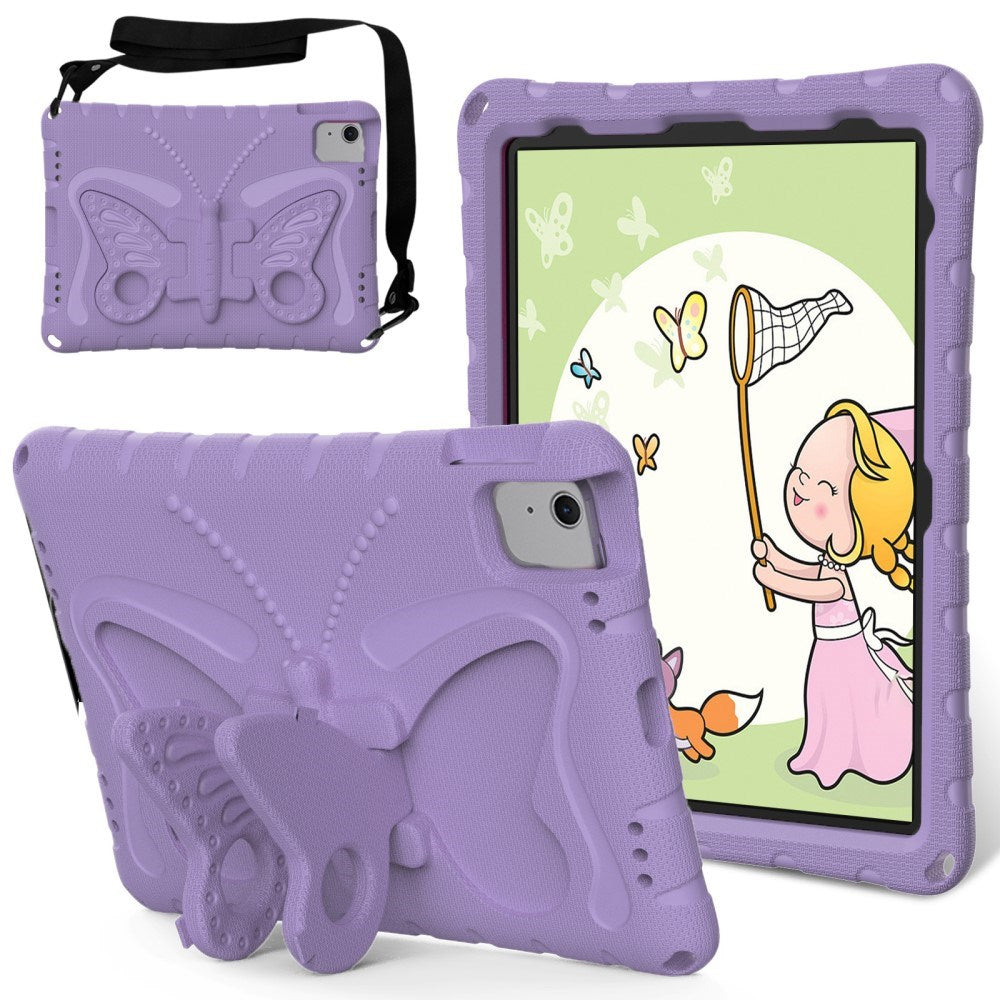 EIDERWOOD iPad Air 11" (2024) Kids Case - Butterfly Kickstand Case - Purple