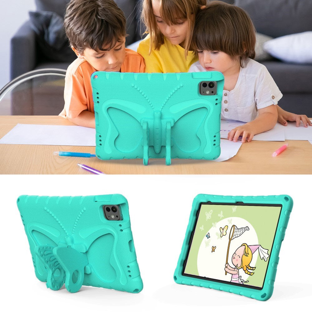 EIDERWOOD iPad Pro 11" (2024) Kids Case - Butterfly Kickstand Case - Mint Green