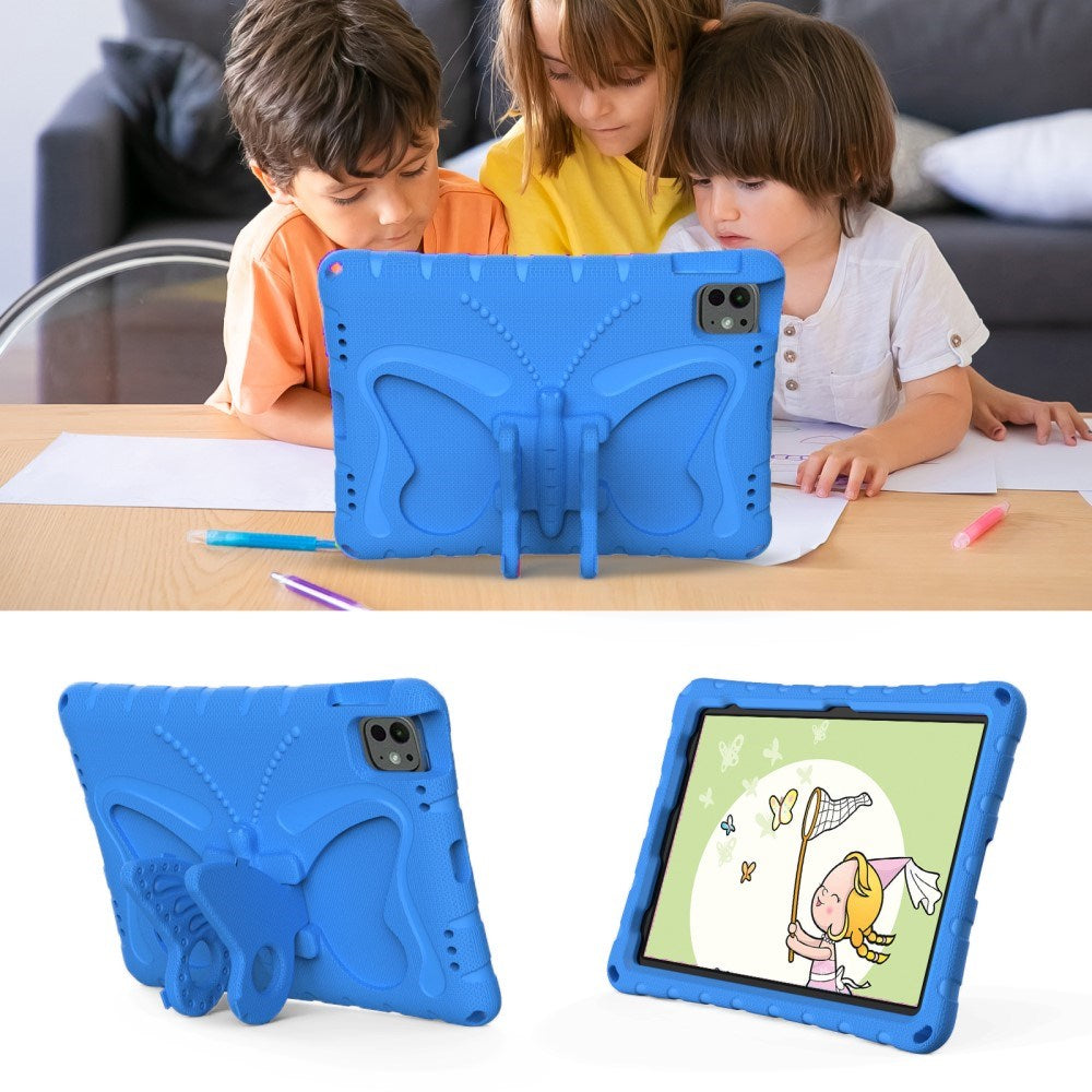 EIDERWOOD iPad Pro 11" (2024) Kids Case - Butterfly Kickstand Case - Blue