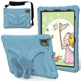 EIDERWOOD iPad Pro 11" (2024) Kids Case - Butterfly Kickstand Case - Light Blue